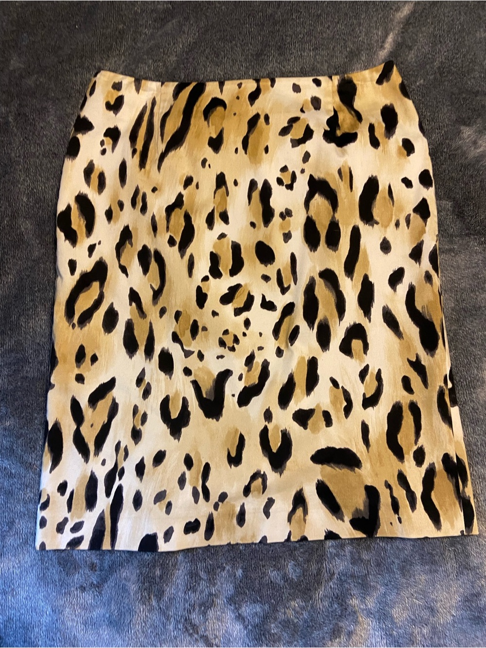 Anne Klein Leopard-Print Midi Skirt in Black and Tan